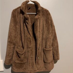 Cozy Brown Faux Fur Jacket